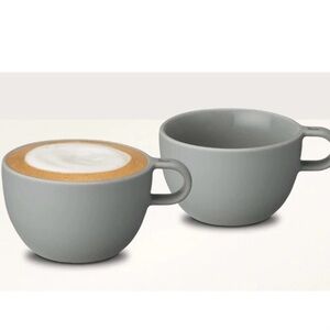 Pair of Nespresso Barista Gray Cappuccino Cups. New in Box. Medium.